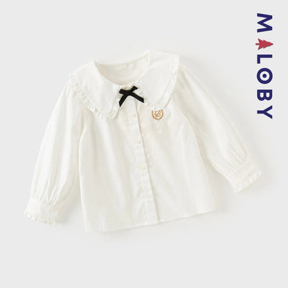 Chemise à nœud blanche pour fille, parfaite pour les occasions spéciales et les anniversaires