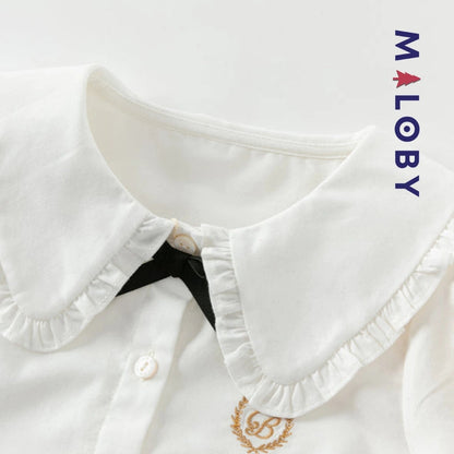 Chemise à nœud blanche pour fille, parfaite pour les occasions spéciales et les anniversaires