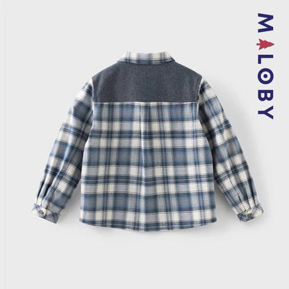 Chemise à carreaux bleu pour enfant garçon, idéale pour les occasions spéciales et les anniversaires.