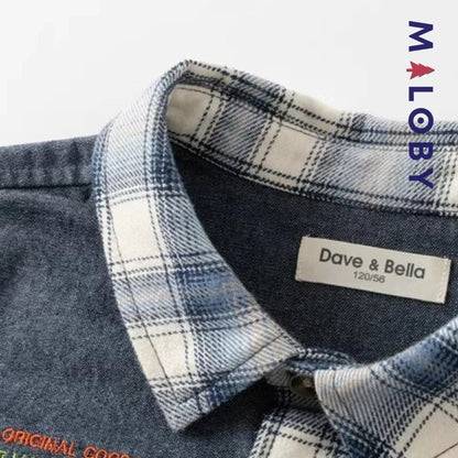 Chemise à carreaux bleu pour enfant garçon, idéale pour les occasions spéciales et les anniversaires.