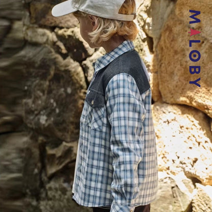 Chemise à carreaux bleu pour enfant garçon, idéale pour les occasions spéciales et les anniversaires.