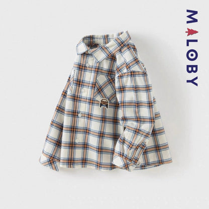 Chemise à carreaux en pur coton pour garçon, idéale pour les occasions spéciales et le quotidien.