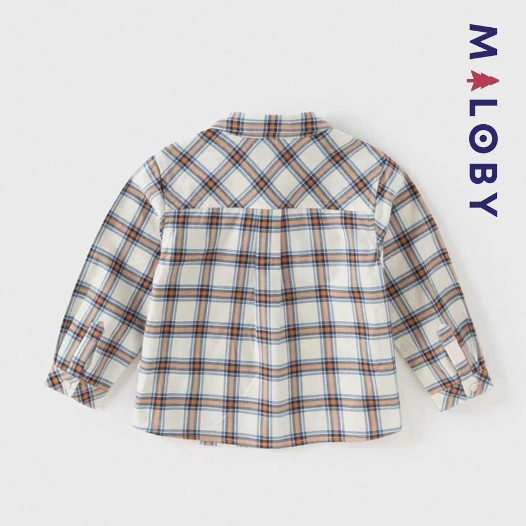 Chemise à carreaux en pur coton pour garçon, idéale pour les occasions spéciales et le quotidien.