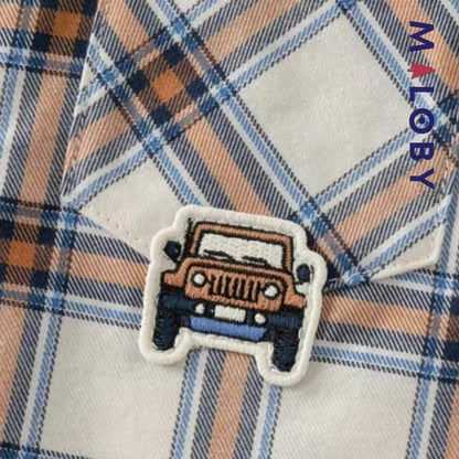 Chemise à carreaux en pur coton pour garçon, idéale pour les occasions spéciales et le quotidien.