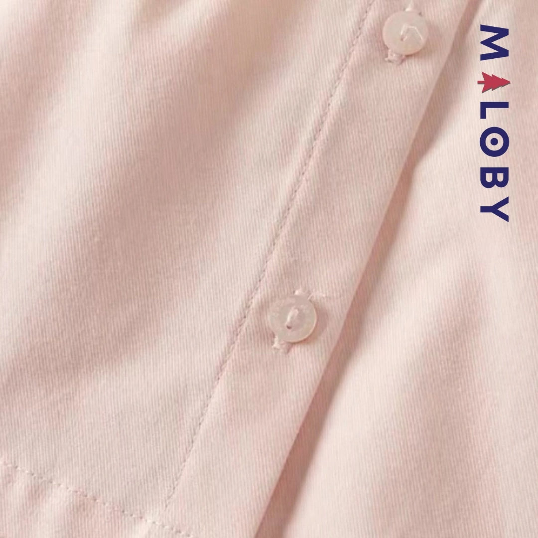 Chemise col brodé en pur coton pour fille, élégante et confortable, idéale pour les anniversaires et occasions spéciales.