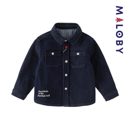 Chemise en jean bleu pour garçon, parfaite pour les vêtements enfants au Maroc.