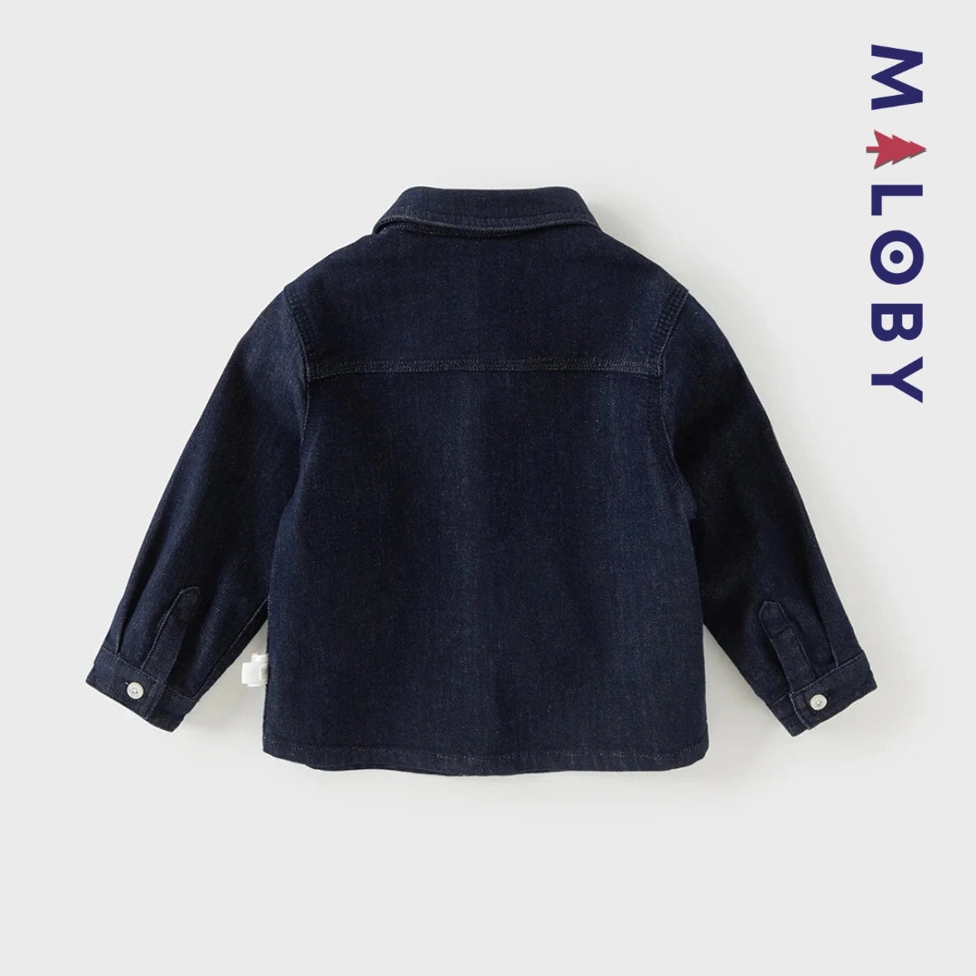 Chemise en jean bleu pour garçon, parfaite pour les vêtements enfants au Maroc.