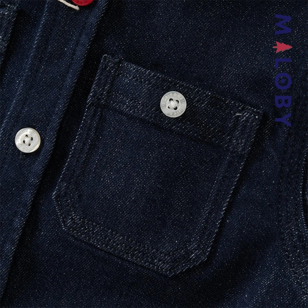 Chemise en jean bleu pour garçon, parfaite pour les vêtements enfants au Maroc.