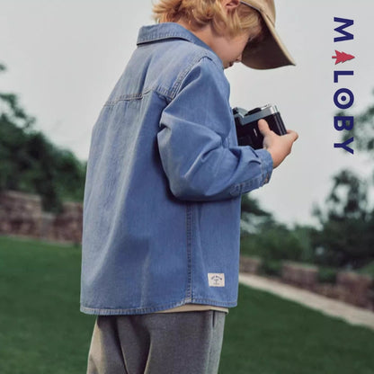 Chemise en jean enfant garçon de la marque MALOBY, idéale pour toutes les occasions