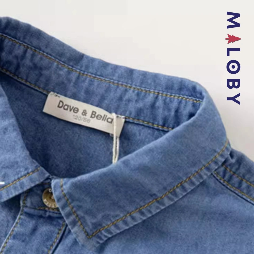 Chemise en jean enfant garçon de la marque MALOBY, idéale pour toutes les occasions
