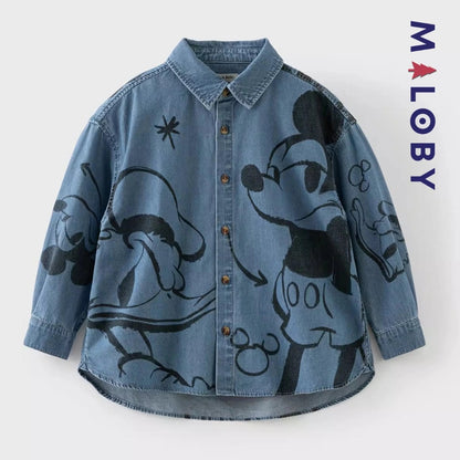 Chemise en jean motif Disney pour garçon, idéale pour les enfants