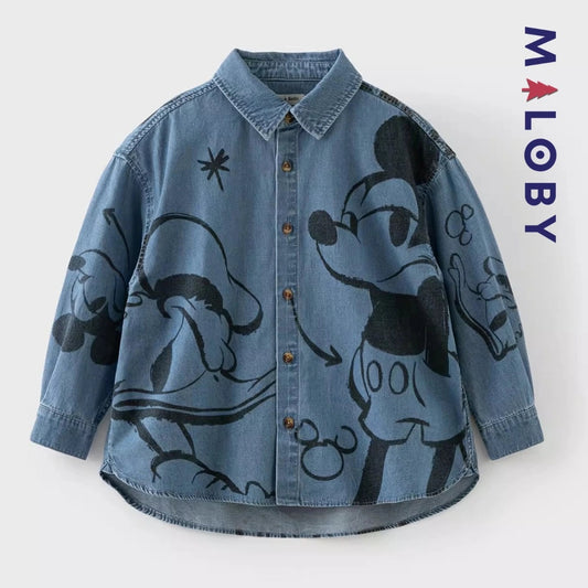 Chemise en jean motif Disney pour garçon, idéale pour les enfants