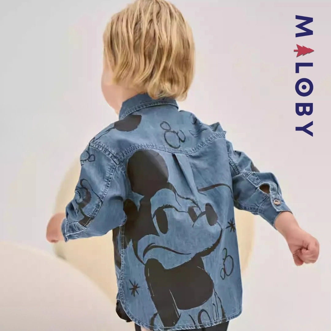 Chemise en jean motif Disney pour garçon, idéale pour les enfants