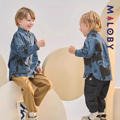 Chemise en jean motif Disney pour garçon, idéale pour les enfants