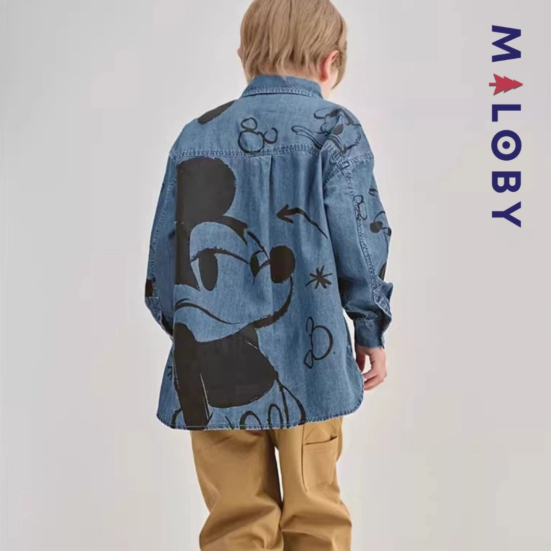 Chemise en jean motif Disney pour garçon, idéale pour les enfants