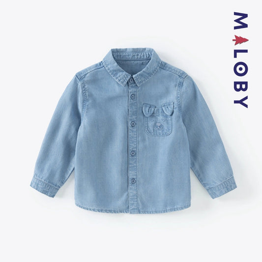 Chemise fantaisie en jean pour enfant garçon, style tendance et confortable.