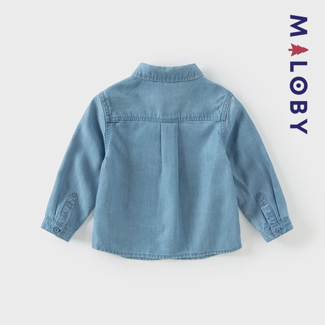 Chemise fantaisie en jean pour enfant garçon, style tendance et confortable.