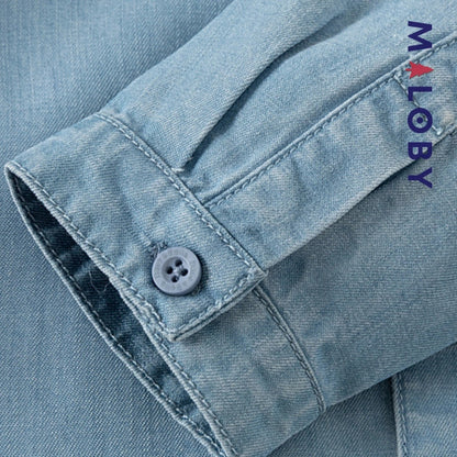 Chemise fantaisie en jean pour enfant garçon, style tendance et confortable.