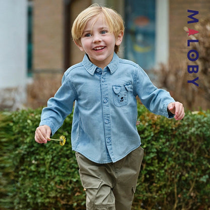 Chemise fantaisie en jean pour enfant garçon, style tendance et confortable.
