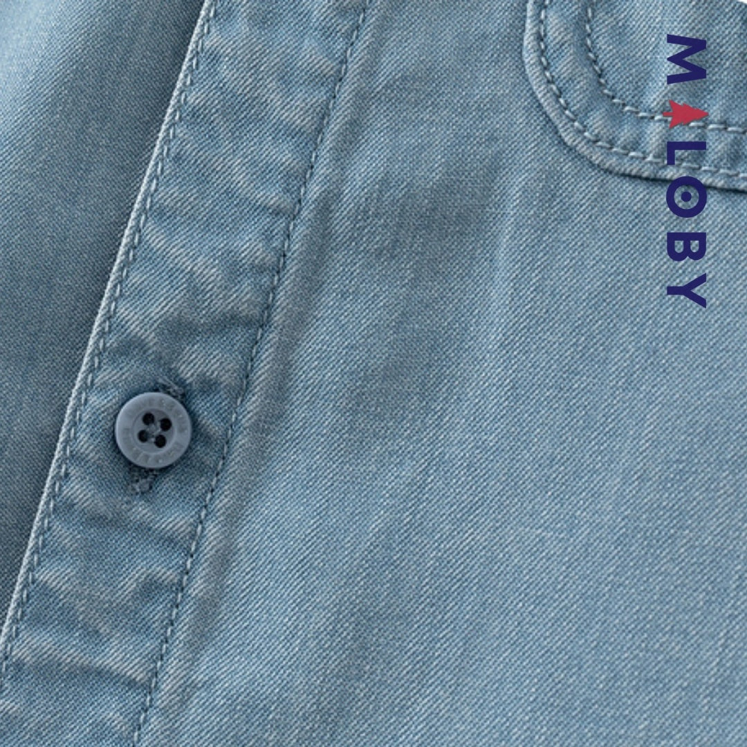 Chemise fantaisie en jean pour enfant garçon, style tendance et confortable.