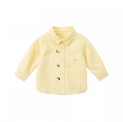 Chemise jaune à manches longues pour garçon, parfaite pour les occasions spéciales