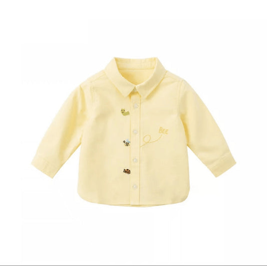 Chemise jaune à manches longues pour garçon, parfaite pour les occasions spéciales