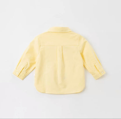 Chemise jaune à manches longues pour garçon, parfaite pour les occasions spéciales