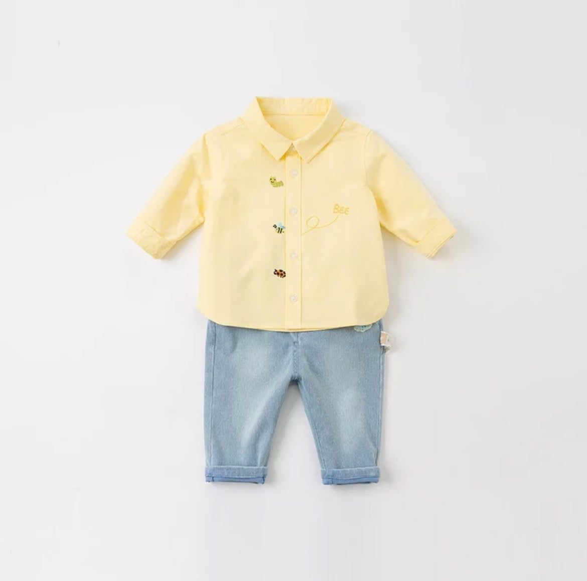 Chemise jaune à manches longues pour garçon, parfaite pour les occasions spéciales