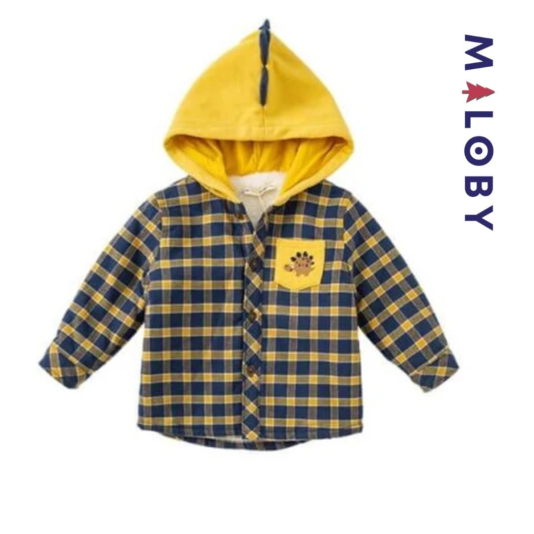 Chemise Manteau à Capuche doublé pour Enfant Garçon, style tendance et confortable pour les petits.