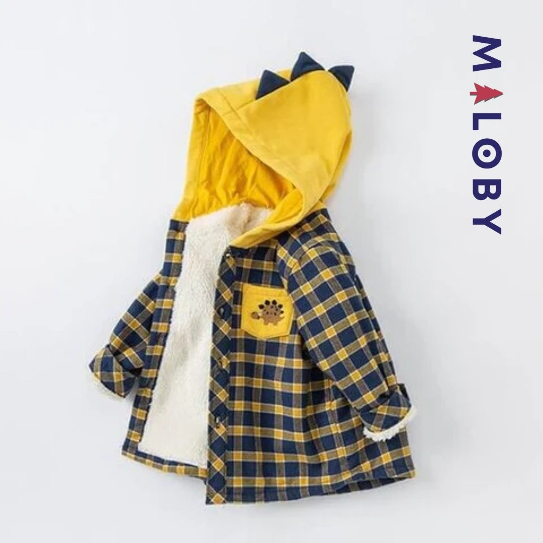 Chemise Manteau à Capuche doublé pour Enfant Garçon, style tendance et confortable pour les petits.