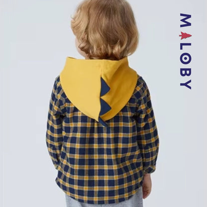 Chemise Manteau à Capuche doublé pour Enfant Garçon, style tendance et confortable pour les petits.