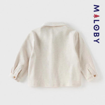 Chemise à nœud papillon pour garçon en kaki clair, parfait pour les célébrations.
