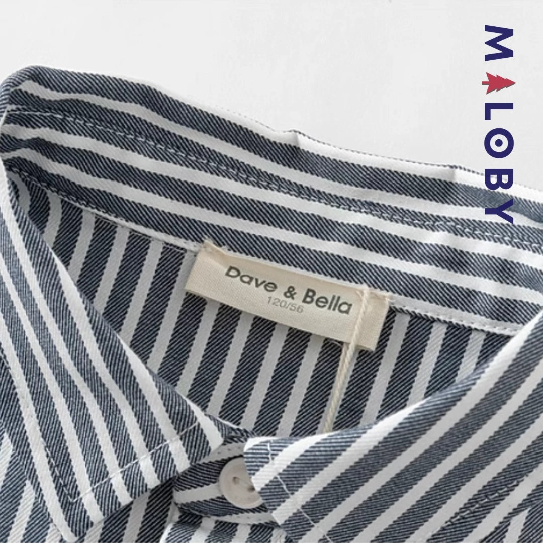 Chemise rayée en popeline pour garçon, parfaite pour les événements spéciaux et le quotidien.