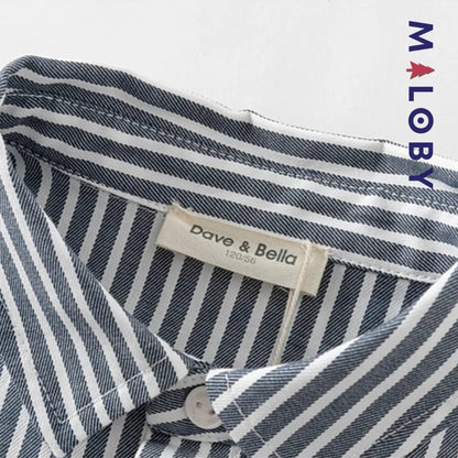 Chemise rayée en popeline pour garçon, parfaite pour les événements spéciaux et le quotidien.