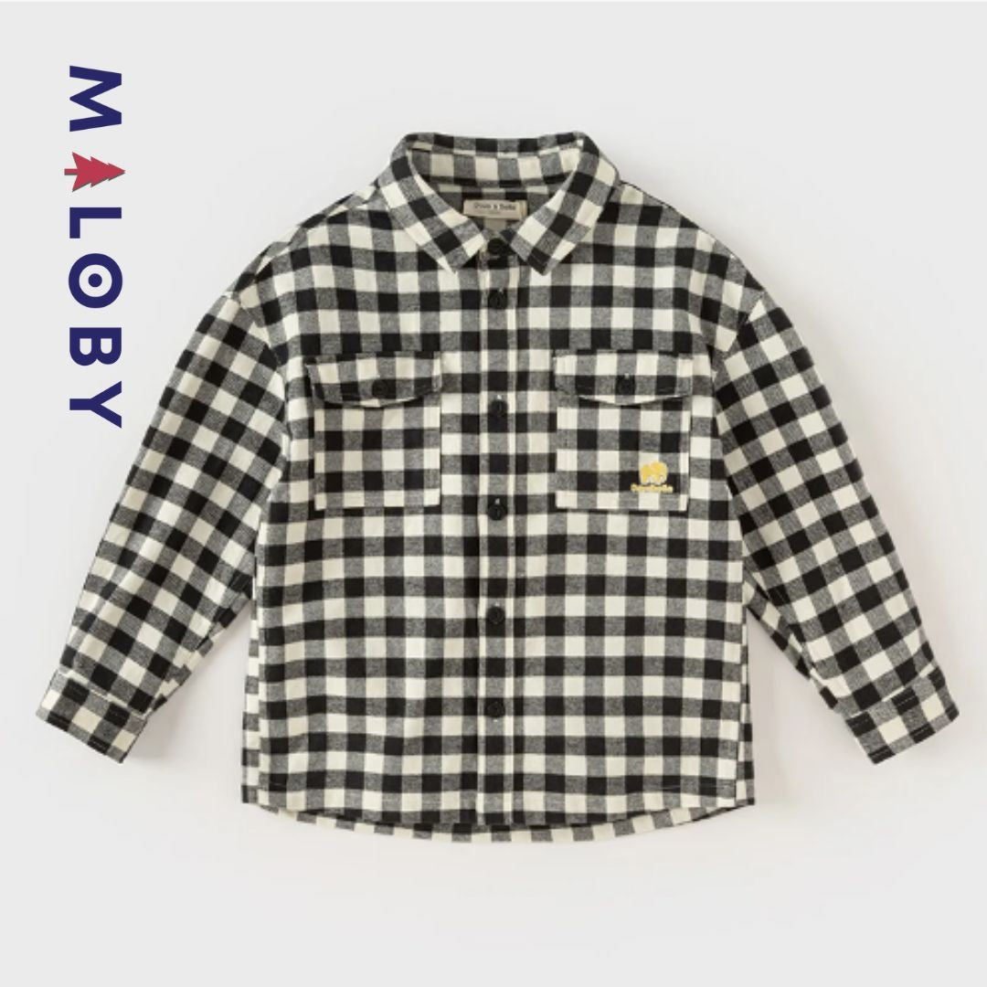 Chemise vichy garçon carreaux noir, élégante et tendance pour les enfants
