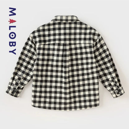 Chemise vichy garçon carreaux noir, élégante et tendance pour les enfants