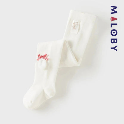 Collant épais fantaisie beige pour petite fille, idéal pour les vêtements enfants.