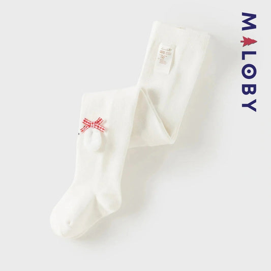 Collant épais fantaisie beige pour petite fille, idéal pour les vêtements enfants.