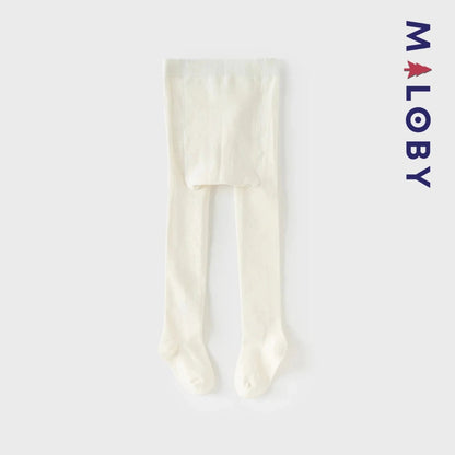 Collant épais motif cerise blanc pour fille, parfait pour les occasions spéciales et les looks décontractés.