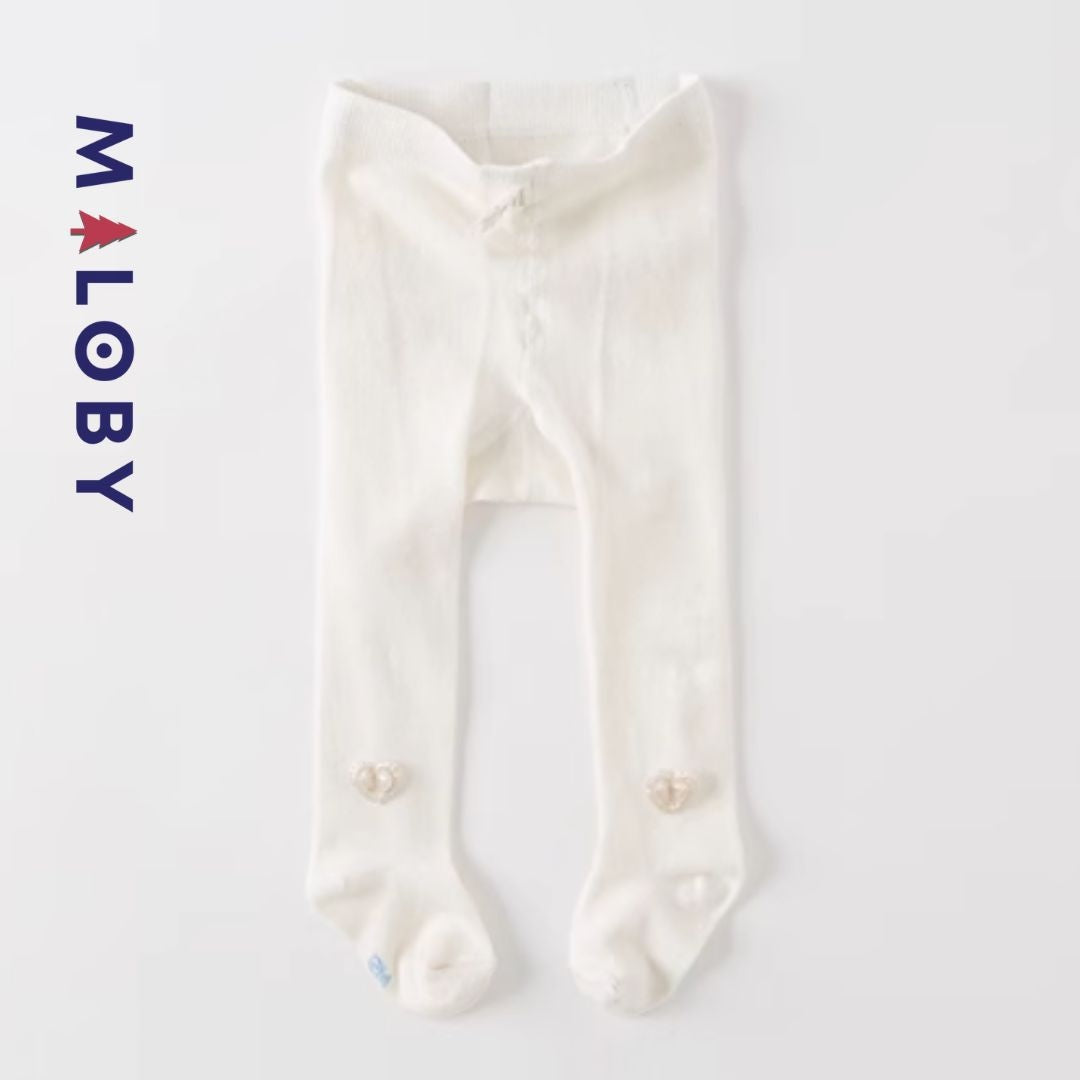 Collant épais à motif coeur pour fille, idéal pour les vêtements enfants au Maroc.
