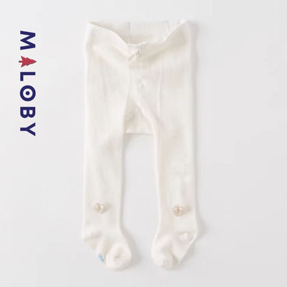 Collant épais à motif coeur pour fille, idéal pour les vêtements enfants au Maroc.