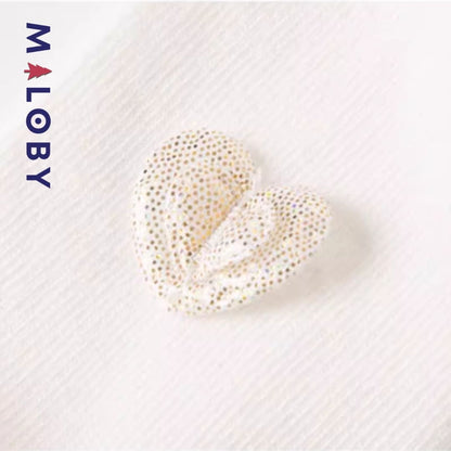 Collant épais à motif coeur pour fille, idéal pour les vêtements enfants au Maroc.