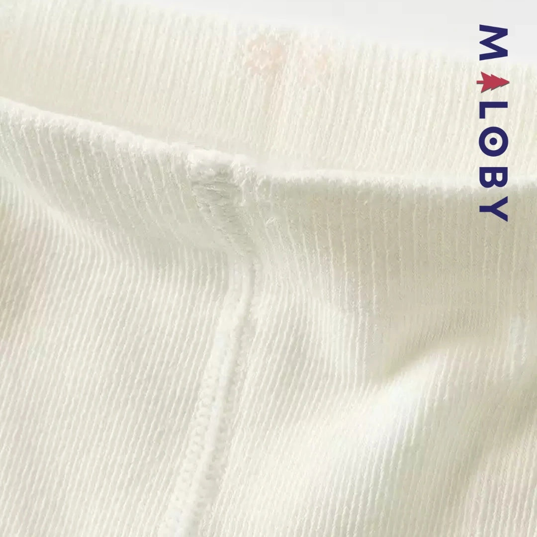 Collant épais beige et gris avec motif fantaisie pour filles