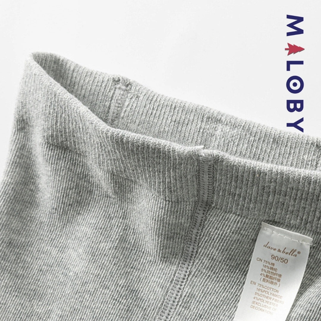 Collant épais beige et gris avec motif fantaisie pour filles