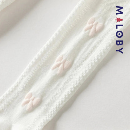 Collant épais motif nœud fantaisie pour fille, idéal pour les vêtements d'enfants au Maroc.