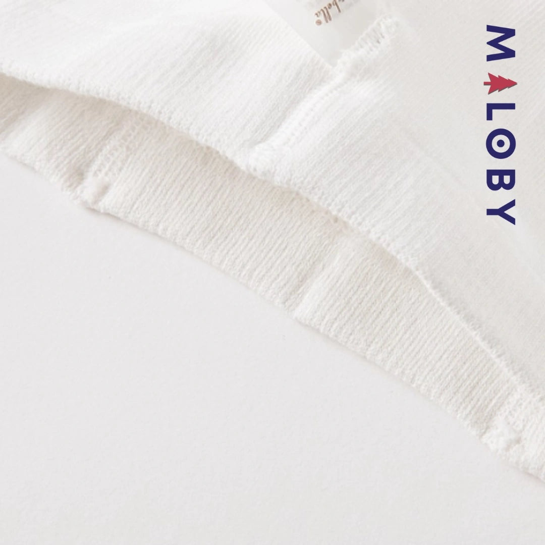 Collant épais motif papillon blanc pour fille, idéal pour les vêtements d'anniversaire enfant