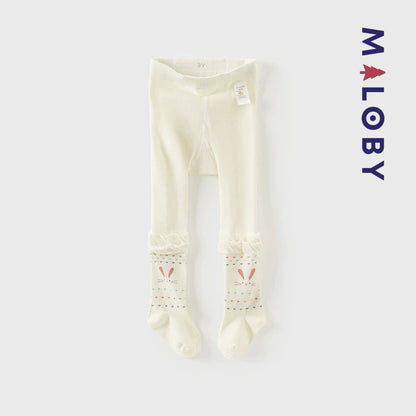 Collant fantaisie beige pour fille, parfait pour les vêtements d'enfants et les anniversaires.