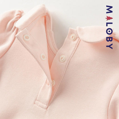 Combinaison antibactérienne rose pour bébé fille, idéale pour les vêtements enfants et les occasions spéciales.