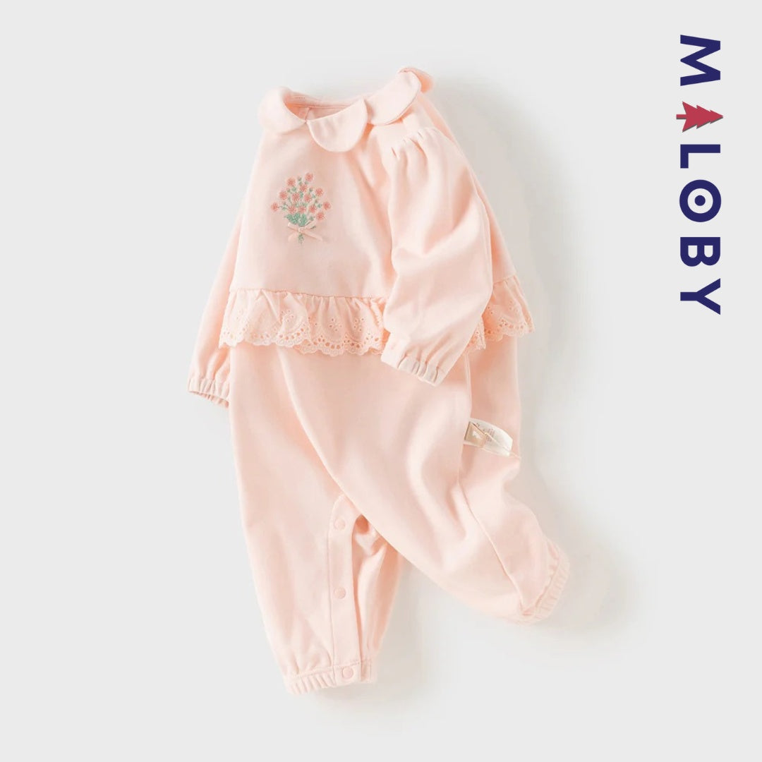 Combinaison antibactérienne rose pour bébé fille, idéale pour les vêtements enfants et les occasions spéciales.