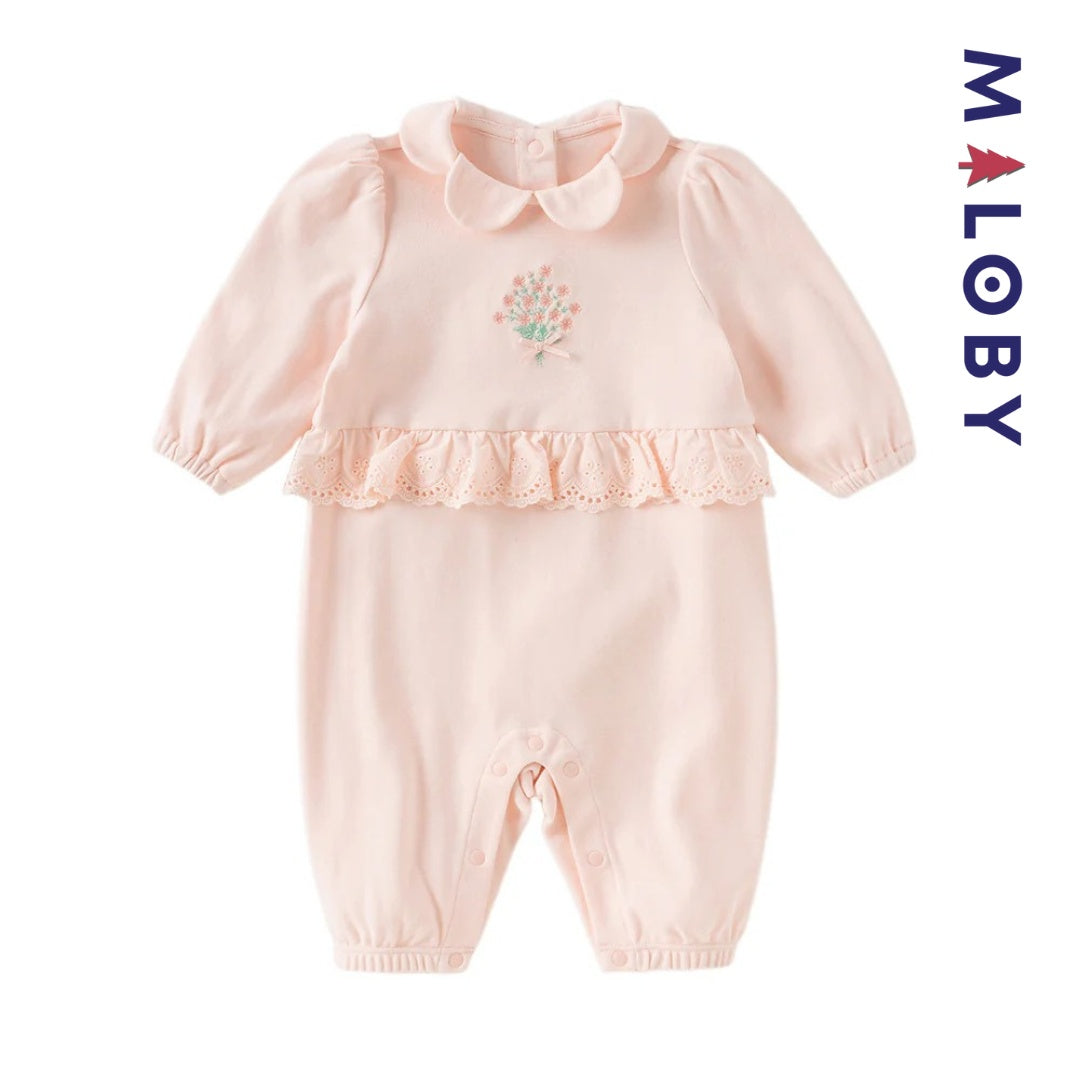 Combinaison antibactérienne rose pour bébé fille, idéale pour les vêtements enfants et les occasions spéciales.